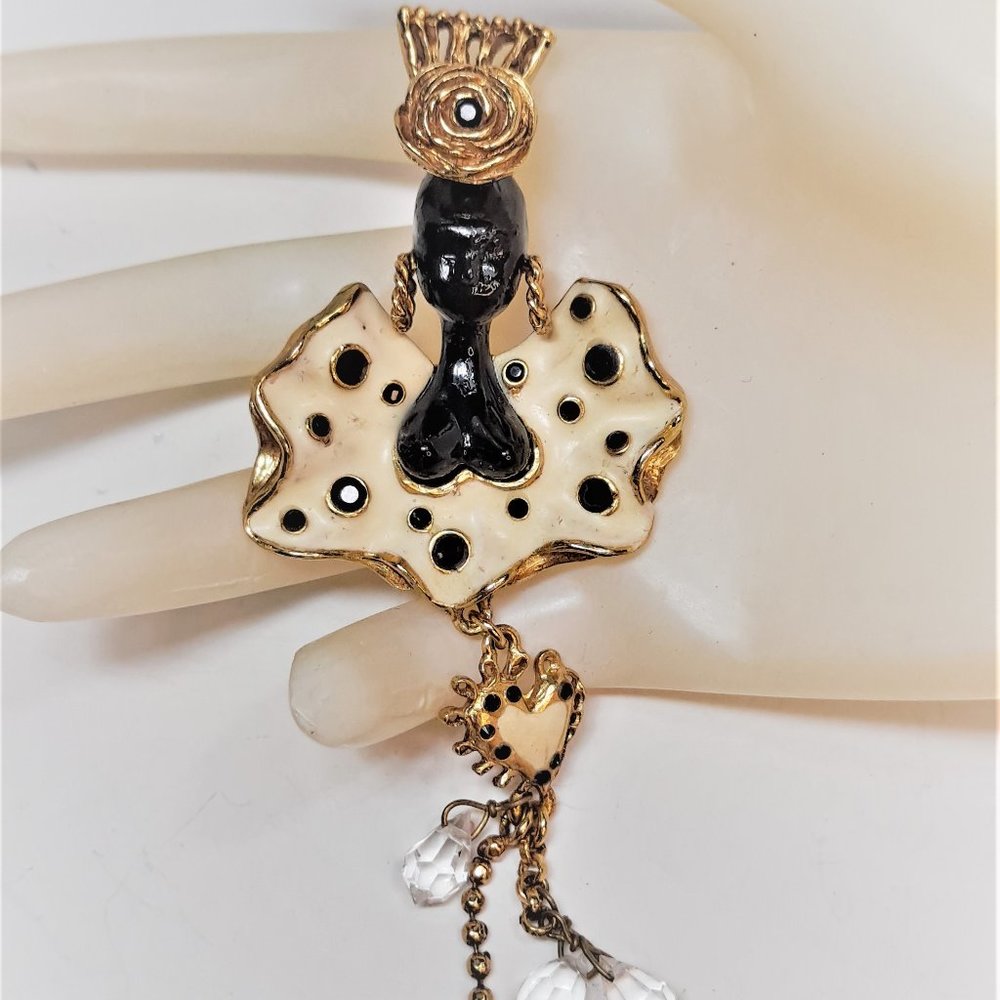 RAREST Vintage Lacroix Blackamoor Queen Brooch